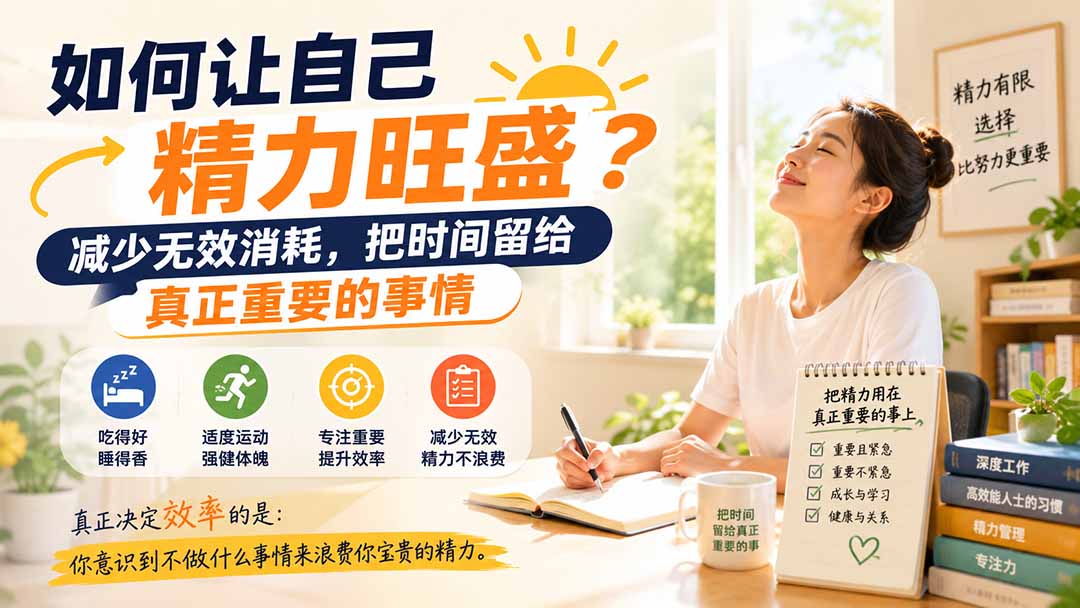 付费文章:如何让自己精力旺盛?减少无效消耗,把时间留给真正重要的事情-777网创网