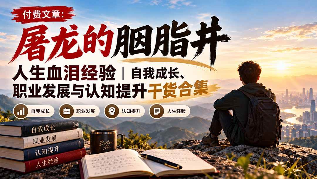 （20943期）付费文章：屠龙的胭脂井人生血泪经验｜自我成长、职业发展与认知提升干货合集-777网创网