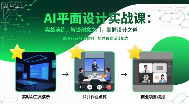 AI平面设计实战课，实战演练，解锁创意之门，掌握设计之道-777网创网