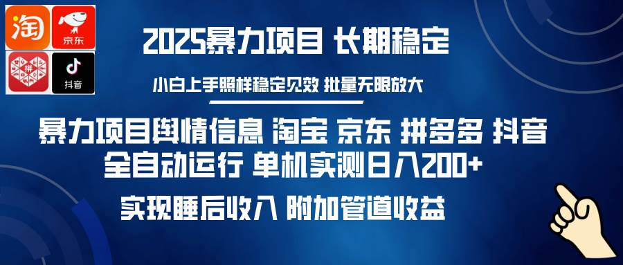 (14244期)暴力项目舆情信息 淘宝 京东 拼多多 抖音全自动运行 单机日入200+ 实现…-777网创网