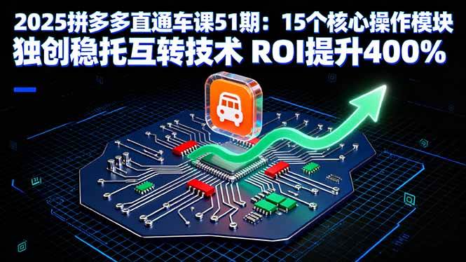 （16020期）2025拼多多直通车课51期：15个核心操作模块 独创稳托互转技术 ROI提升400%-777网创网