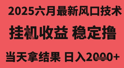 2025六月最新风口技术,无人挂G撸礼物,长期稳定 一个小时收益2k+,小白当天拿结果【揭秘】