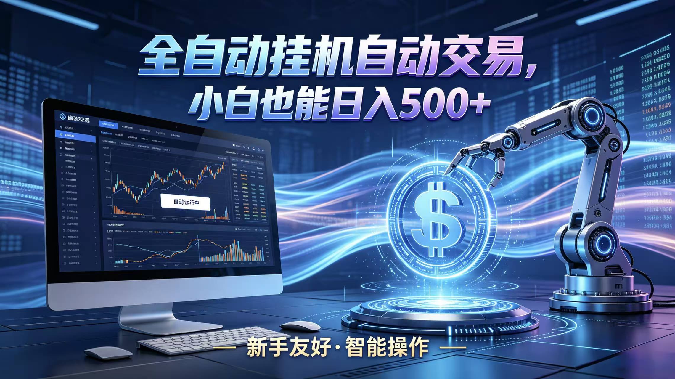 全新智能化交易助手，傻瓜式操作，小白也能快速上手，轻松实现日入500+-777网创网