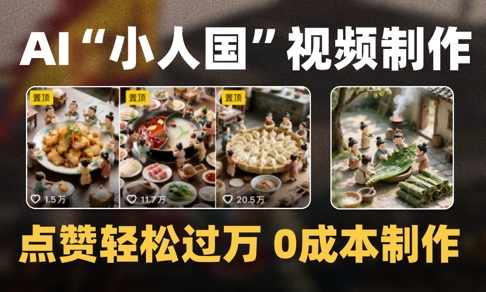 爆款1000W+播放微缩景观迷你小人国AI视频0成本制作全流程教学-777网创网