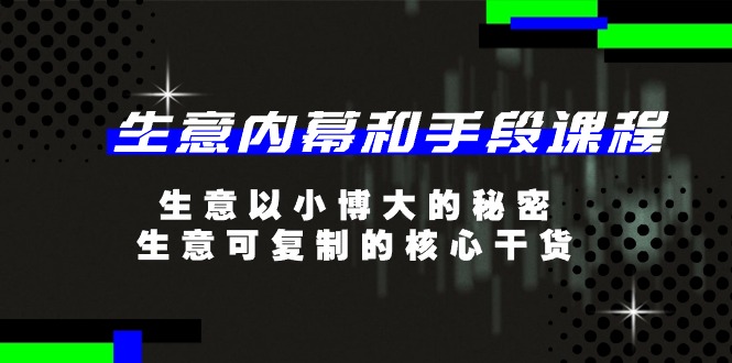 生意内幕和手段课程，生意以小博大的秘密，生意可复制的核心干货（20节）-777网创网