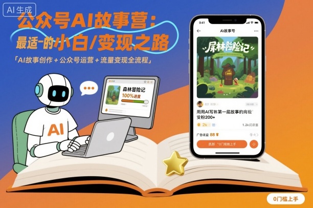 公众号ai故事营，最适合小白的自媒体变现之路-777网创网