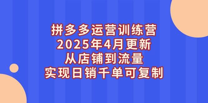 （14469期）拼多多运营训练营2025年4月更新，从店铺到流量，实现日销千单可复制-777网创网