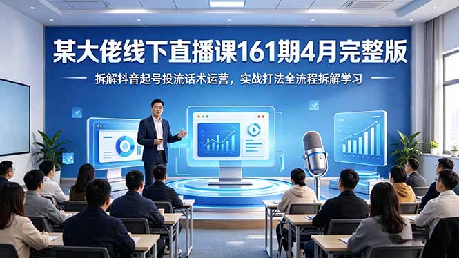 某大佬线下直播课161期4月完整版,拆解抖音起号投流话术运营,实战打法全流程拆解学习-777网创网