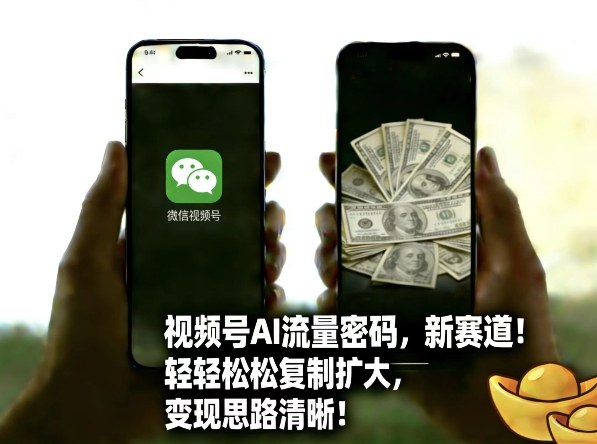 视频号AI流量密码新赛道,轻轻松松复制扩大,变现思路清晰