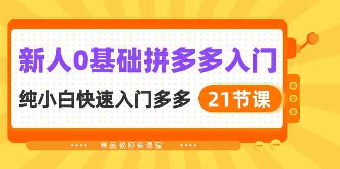 新人0基础拼多多入门,纯小白快速入门多多(21节课)-777网创网