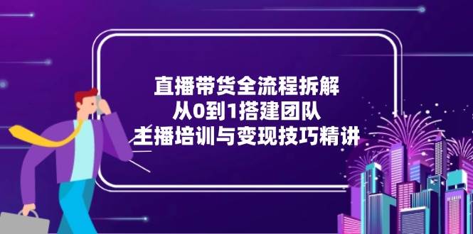（15004期）直播带货全流程拆解：从0到1搭建团队，主播培训与变现技巧精讲-777网创网